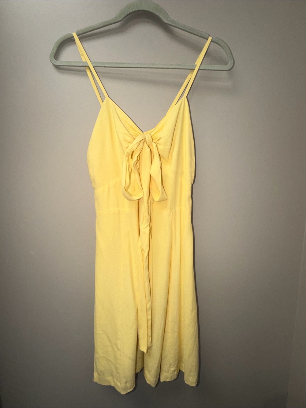 Lusana Yellow Tie-Front Spaghetti Strap Sundress